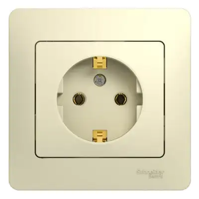 Розетка 1-м СП Glossa 16А IP20 с заземл. в сборе беж. SE GSL000242 наличный и безналичный расчет