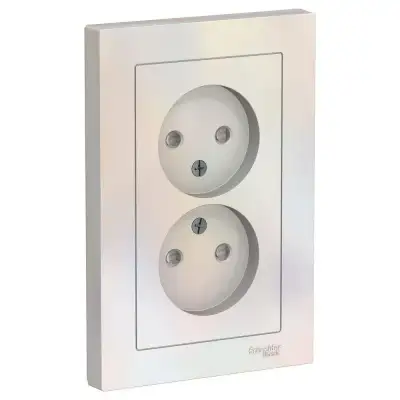 Розетка 2-м СП AtlasDesign 16А IP20 без заземл. защ. шторки в сборе жемчуж. SE ATN000422 наличный и безналичный расчет