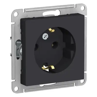 Розетка 1-м СП AtlasDesign 16А IP20 с заземл. механизм карбон SE ATN001043 наличный и безналичный расчет