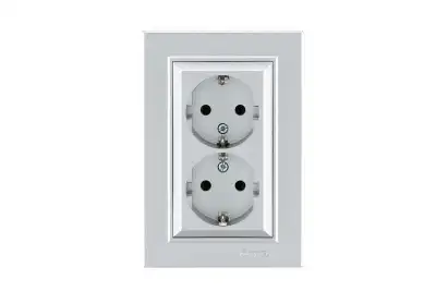 Розетка 2-я с/з СП Karea 16А IP20 серебр. Makel 56065082 наличный и безналичный расчет
