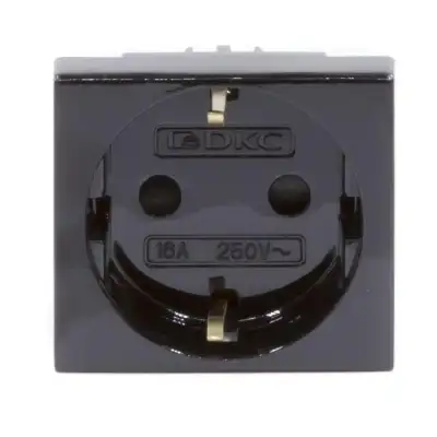 Розетка 1-м 2мод. Viva 16А IP20 2P+E с заземл. защ. шторки черн. DKC 45205 наличный и безналичный расчет
