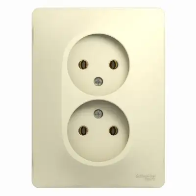 Розетка 2-м СП Glossa 16А IP20 без заземл. беж. SE GSL000220 наличный и безналичный расчет