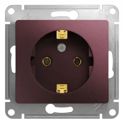 Розетка 1-м СП Glossa 16А IP20 250В с заземл. механизм баклажан. SE GSL001143 наличный и безналичный расчет