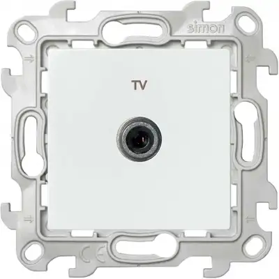Розетка телевизионная одиночная TV СП Simon 24 IP20 механизм бел. Simon 2450477-030 наличный и безналичный расчет