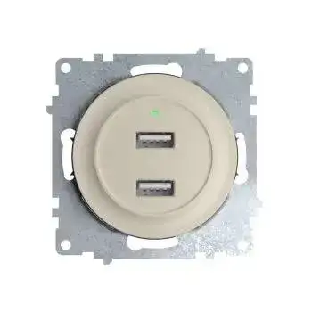 Розетка USB 2-м СП Florence 16А IP20 с подсветкой механизм беж. (1E10351301) OneKeyElectro 2260090 наличный и безналичный расчет