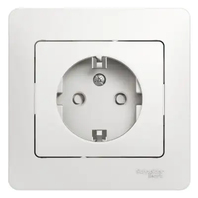 Розетка 1-м СП Glossa 16А IP20 с заземл. защ. шторки в сборе бел. SE GSL000144 наличный и безналичный расчет