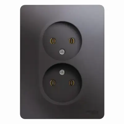 Розетка 2-м СП Glossa 16А IP20 250В без заземл. в сборе графит SE GSL001320 наличный и безналичный расчет