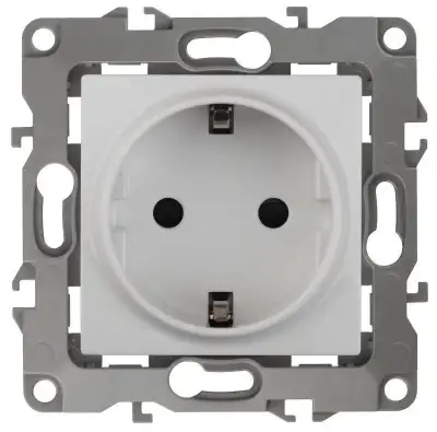 Розетка 1-м СП Эра12 12-2101-01 16А IP20 16AX 250В 2P+E Schuko механизм бел. Эра Б0014675 наличный и безналичный расчет