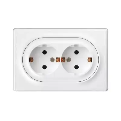Розетка 2-м СП Florence 16А IP20 с заземл. винт. клеммы бел. 1E10401300 OneKeyElectro 2172767 наличный и безналичный расчет