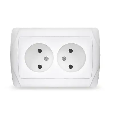 Розетка 2-м СП Маргарита 16А IP20 без заземл. бел. UNIVersal М0102 наличный и безналичный расчет