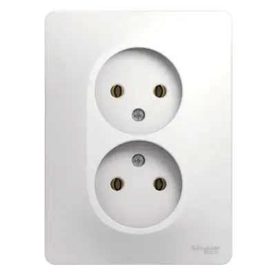 Розетка 2-м СП Glossa 16А IP20 без заземл. бел. SE GSL000120 наличный и безналичный расчет