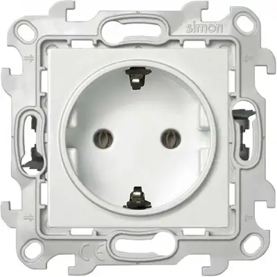 Розетка 1-м СП Simon 24 16А IP20 2P+E Push&Go без защ. шторок механизм бел. Simon 2420434-030 наличный и безналичный расчет