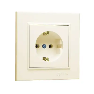 Розетка с/з (Керамика) СП Karea 16А IP20 крем. Makel 56010008 наличный и безналичный расчет
