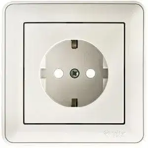 Розетка 1-м СП W59 16А IP20 с заземл. защ. шторки в сборе бел. SE RS16-152-18 наличный и безналичный расчет