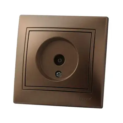 Розетка телевизионная проходная TV СП Mira 16А IP20 со вставкой свет. корич. перламутр. LEZARD 701-3131-129 наличный и безналичный расчет