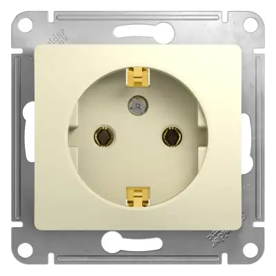 Розетка 1-м СП Glossa 16А IP20 с заземл. механизм беж. SE GSL000243 наличный и безналичный расчет