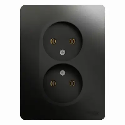 Розетка 2-м СП Glossa 16А IP20 без заземл. в сборе антрацит SE GSL000720 наличный и безналичный расчет