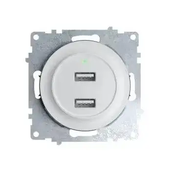 Розетка USB 2-м СП Florence 16А IP20 с подсветкой механизм бел. (1E10351300) OneKeyElectro 2260089 наличный и безналичный расчет