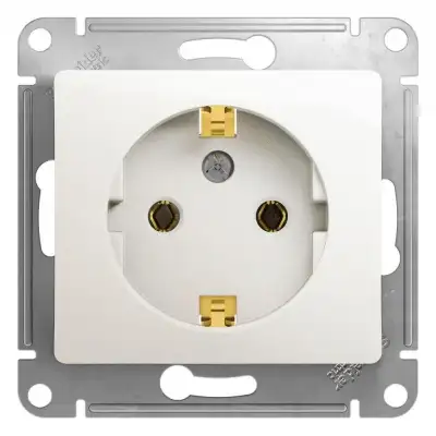 Розетка 1-м СП Glossa 16А IP20 с заземл. механизм перламутр. SE GSL000643 наличный и безналичный расчет