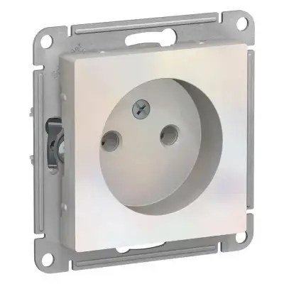 Розетка 1-м СП AtlasDesign 16А IP20 без заземл. без защ. шторок механизм жемчуж. SE ATN000441 наличный и безналичный расчет
