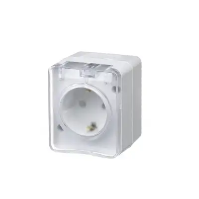 Розетка 1-м ОП AtlasDesign Profi54 16А IP54 250В с заземл. защ. шторки бел. SE ATN540145 наличный и безналичный расчет