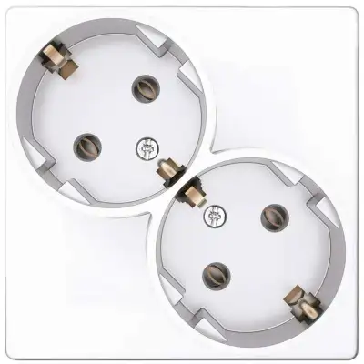 Розетка 2-м СП Simon 24 16А IP20 2х2P+E Schuko без защ. шторок механизм бел. Simon 2450459-030 наличный и безналичный расчет