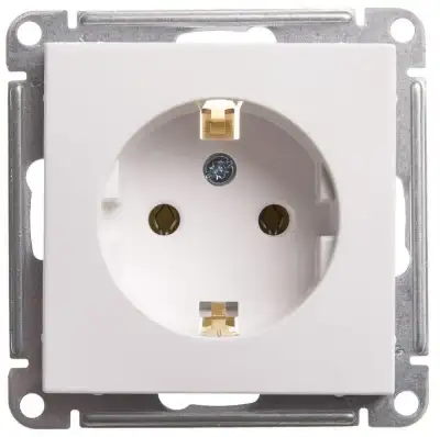 Розетка 1-м СП W59 16А IP20 с заземл. без защ. шторок механизм бел. SE RS16-154-1-86 наличный и безналичный расчет