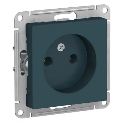 Розетка 1-м СП AtlasDesign 16А IP20 без заземл. без защ. шторок механизм изумруд SE ATN000841 наличный и безналичный расчет