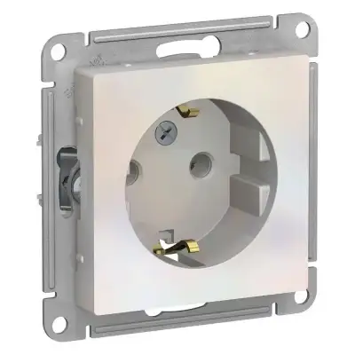 Розетка 1-м СП AtlasDesign 16А IP20 с заземл. механизм жемчуж. SE ATN000443 наличный и безналичный расчет