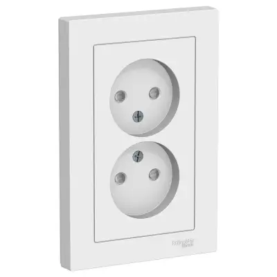 Розетка 2-м СП AtlasDesign 16А IP20 без заземл. защ. шторки в сборе бел. SE ATN000122 наличный и безналичный расчет