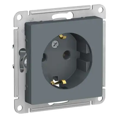 Розетка 1-м СП AtlasDesign 16А IP20 с заземл. механизм грифель SE ATN000743 наличный и безналичный расчет