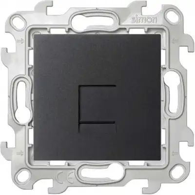 Розетка телефонная СП Simon 24 RJ11 IP20 механизм графит Simon 2410480-038 наличный и безналичный расчет