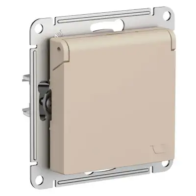 Розетка AtlasDesign 16А IP20 с заземл. защ. шторки с крышкой механизм песочн. SE ATN001246 наличный и безналичный расчет