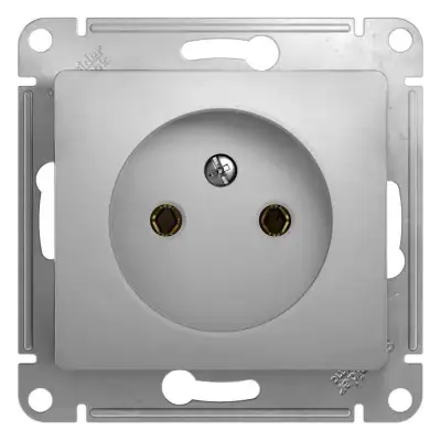 Розетка 1-м СП Glossa 16А IP20 без заземл. механизм алюм. SE GSL000341 наличный и безналичный расчет