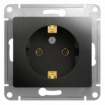 Розетка 1-м СП 1мод. Glossa 16А IP20 с заземл. механизм антрацит SE GSL000743 наличный и безналичный расчет