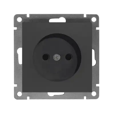 Розетка 1-м СП Афина 16А IP20 без заземл. механизм графит Universal A0022-Gr наличный и безналичный расчет