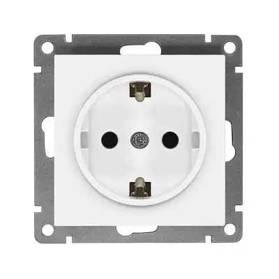 Розетка 1-м СП Афина 16А IP20 с заземл. механизм бел. Universal A0028 наличный и безналичный расчет