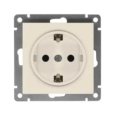 Розетка 1-м СП Афина 16А IP20 с заземл. механизм сл. кость (ivory) Universal A0028-I наличный и безналичный расчет