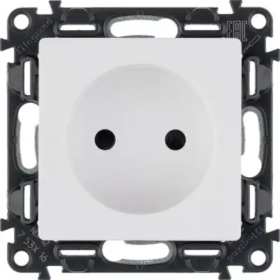 Розетка 1-м СП Valena Life 16А IP20 250В 2P защ. шторки безвинтов. клеммы с лицев. панелью механизм бел. Leg 753416 наличный и безналичный расчет
