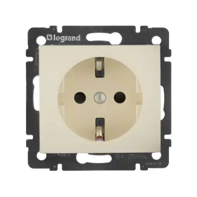 Розетка 1-м СП Valena 16А IP21 230/250В 2P+E с заземл. защ. шторки на винтах механизм сл. кость Leg 774321 наличный и безналичный расчет