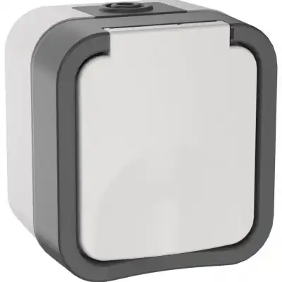 Розетка 1-м ОП TORS 16А IP55 TS220 с заземл. с крышкой бел. IEK TS-R16-16-55-K41 наличный и безналичный расчет