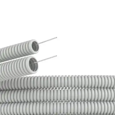 Труба гофрированная ПВХ гибкая легкая d50мм с протяжкой сер. (уп.15м) DKC 91950 наличный и безналичный расчет