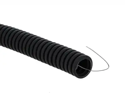 Труба гофрированная ПВХ d25мм с протяжкой черн. (уп.50м) Plast EKF tg-z-25-50-black наличный и безналичный расчет