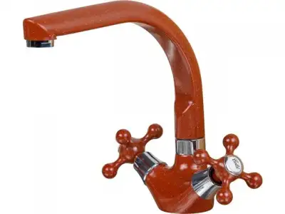 Смеситель для кухни вентильный (тип I), серия 230 красный ECONOCE (Поворотный J-излив) наличный и безналичный расчет