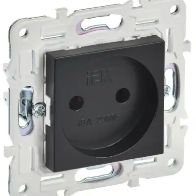 Розетка SKANDY 10А без заземл. без защ. шторок SK-R02Bl черн. IEK SK-R10-10-K02 наличный и безналичный расчет