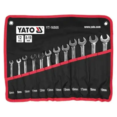 Ключи комбинированные рожково-накидные с трещоткой 8-19мм (набор 12пр.) CrV "Yato" наличный и безналичный расчет