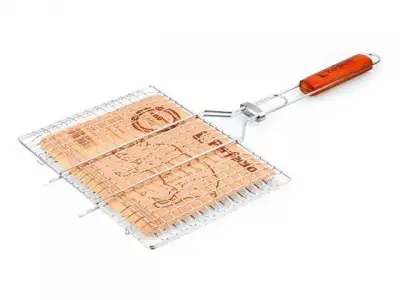 Решетка-гриль, 320x230 мм,  нержавеющая сталь, деревянная ручка, PERFECTO LINEA (Супер цена!) наличный и безналичный расчет