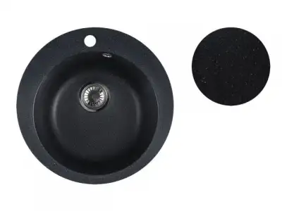 Мойка кухонная из искусственного камня POINT черный 495х495 мм, AV Engineering наличный и безналичный расчет