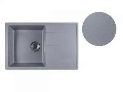 Мойка кухонная из искусственного камня BENEFIT серебро 730х470 мм, AV Engineering наличный и безналичный расчет