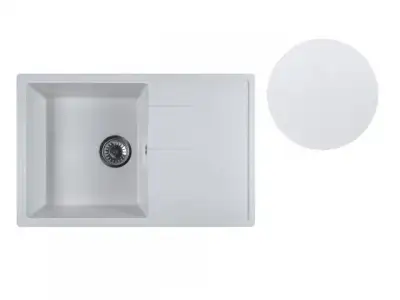 Мойка кухонная из искусственного камня BENEFIT белый 730х470 мм, AV Engineering наличный и безналичный расчет